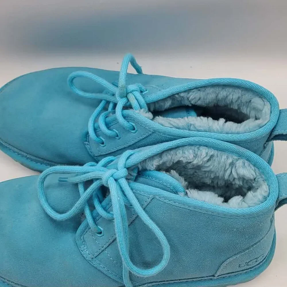 UGG Neumel Blue Suede Shearling Boots size 7